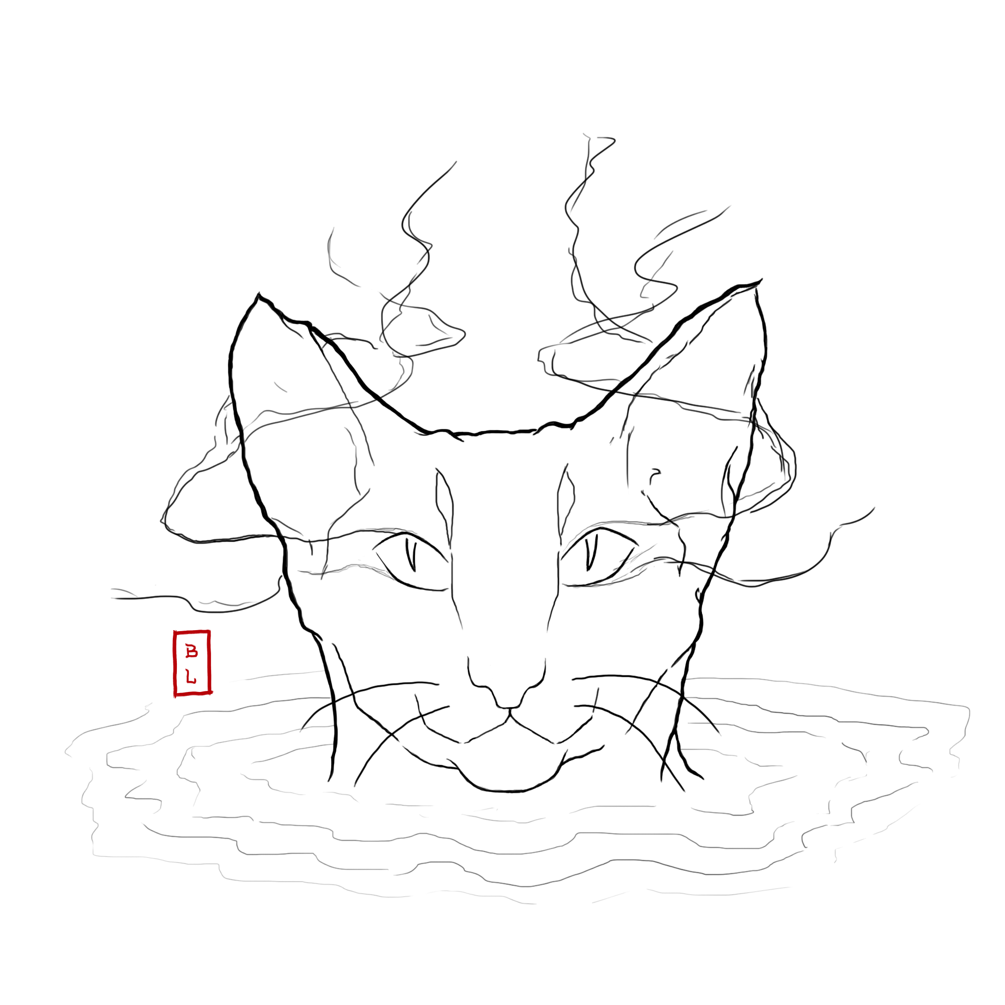 Logo Underdog Bytes: gato com fumaça no fundo